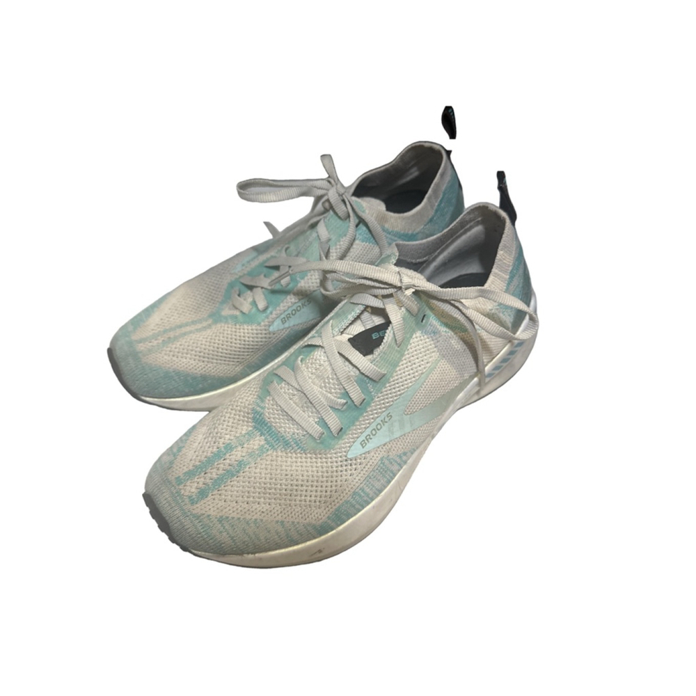 BROOKS Bedlam Running Shoes Size 8 White & Light Green